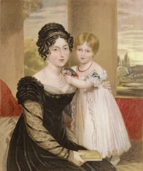 La duquesa de Kent y la princesa Victoria a los dos años